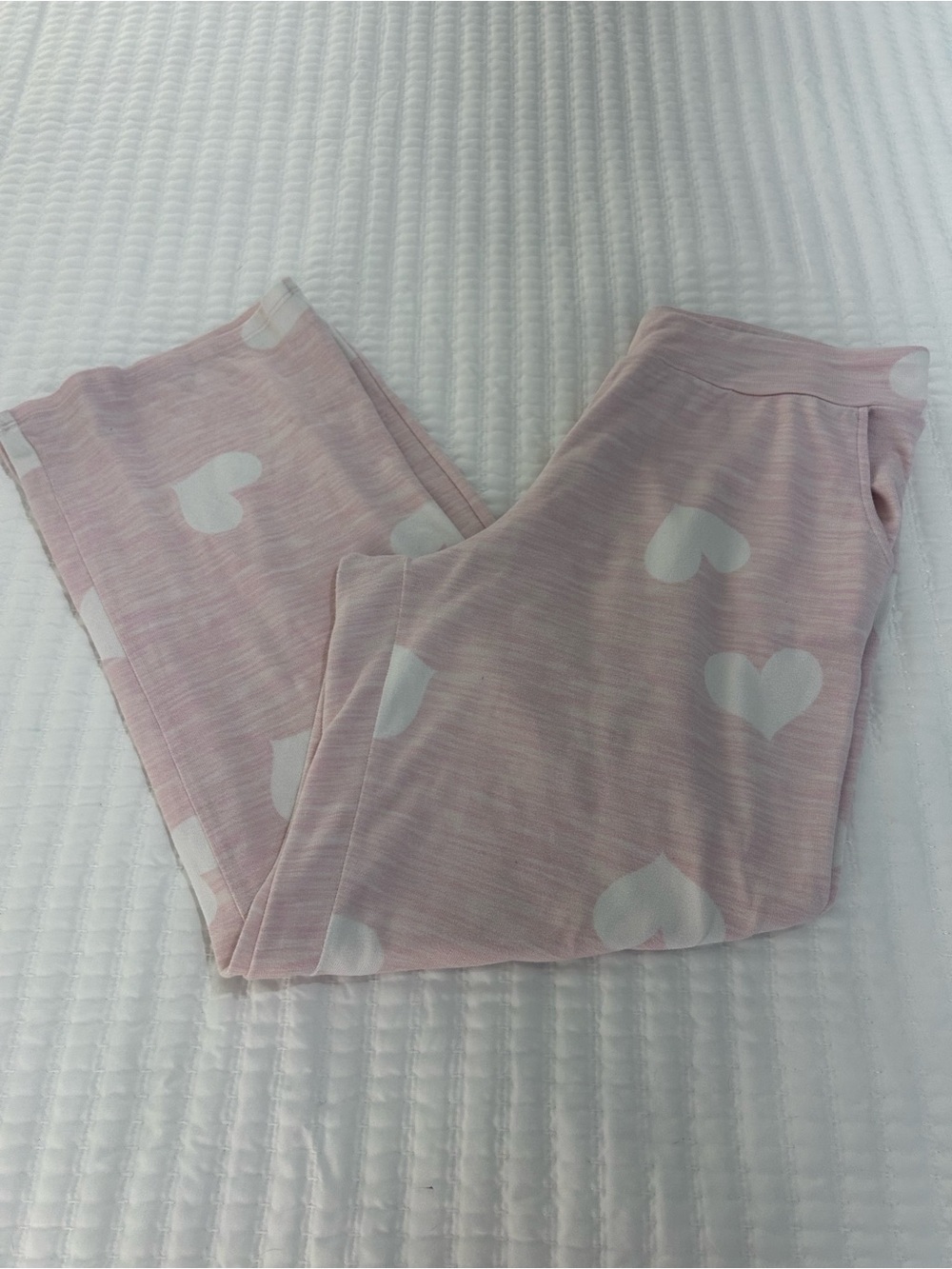 Secret Treasure Women's Pink Heart-Print Lounge Pants. Size L